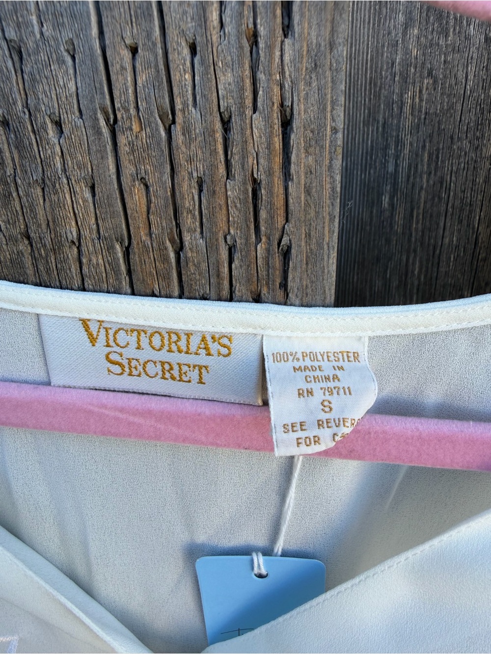 Vintage Victoria's Secret Gold Label Sheer Embroidered Blouse White Small 90s - Picture 4 of 4